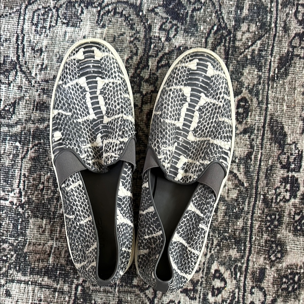 Vince Snakeskin Slip-On Sneakers